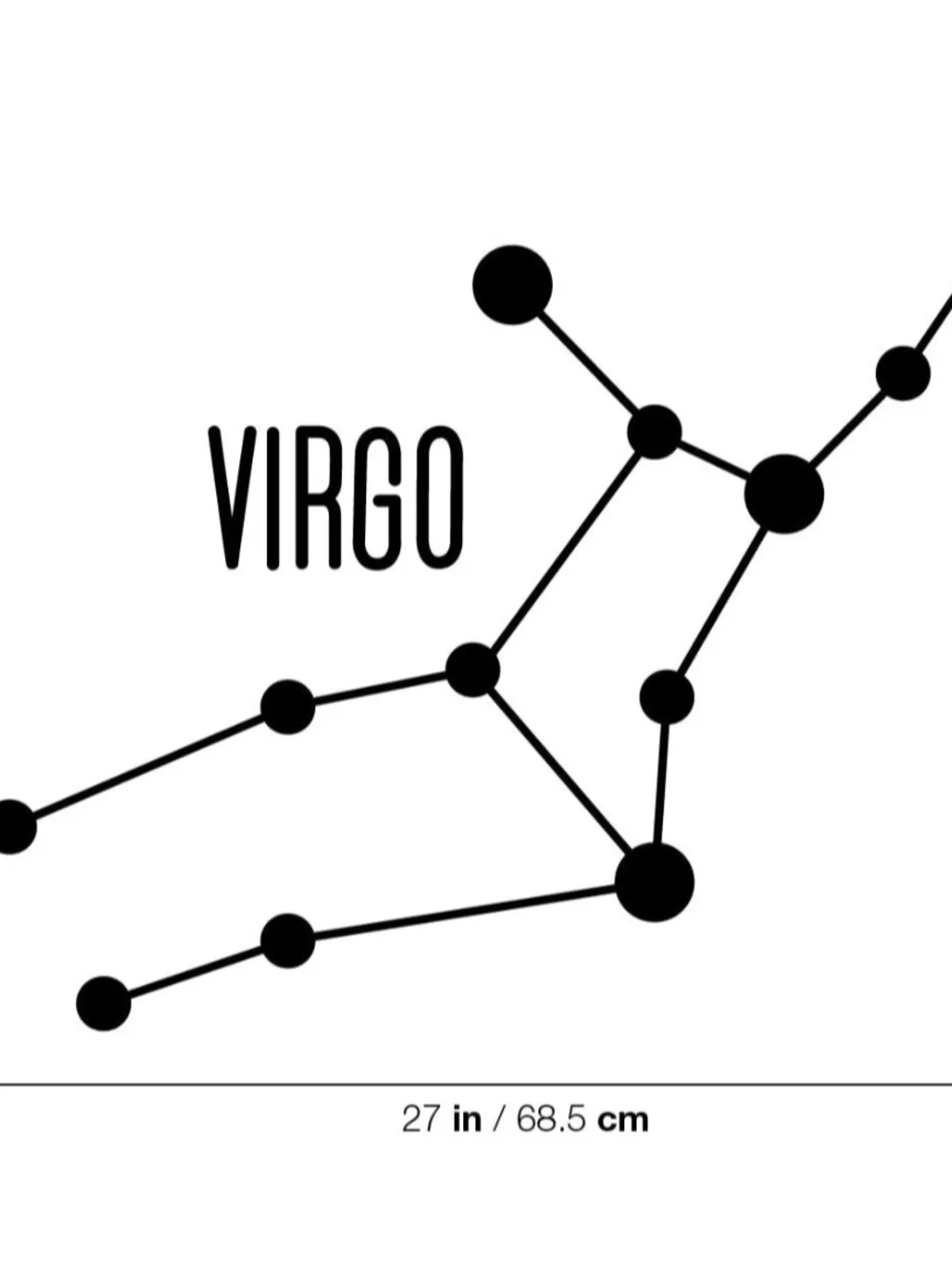 Virgo the Virgin Zodiac Wall Decal - Black & The Virgo Sign Wall Decal- Black